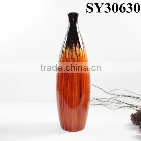 Glazed Vase for Sale Orange Big China Ceramic Vase photo-3