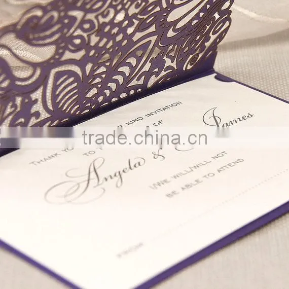 Intricate Filigree Lace Laser Cut Gatefold Save the Date, Thank You, Reply Card Handmade Personalized With Envelope Many Colours photo-4