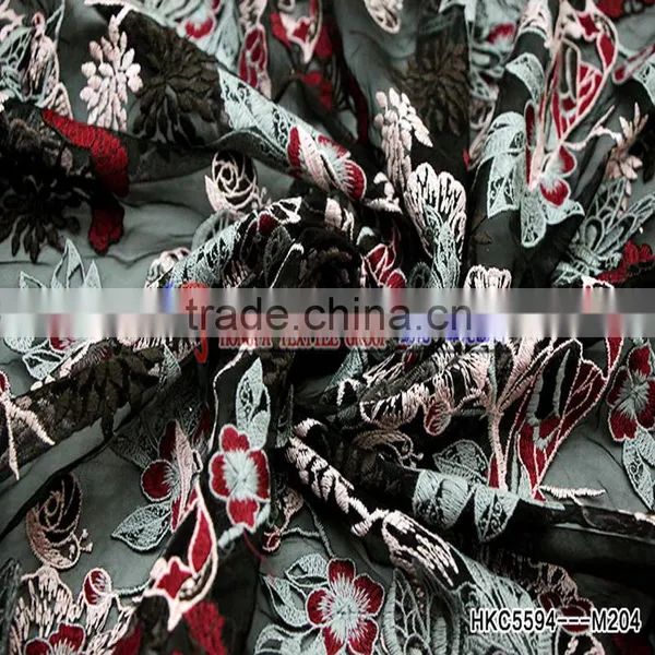 2016 Hot Selling Product High Quality Embroidery Latest Fashion Element Polyester Fabric photo-2