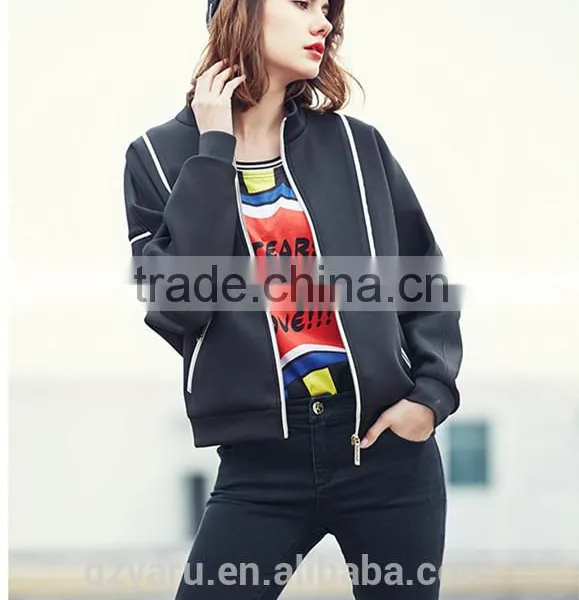 Latest Design Western Fahsionable Ladies Short Coat Custom Baseball Jersey for Women Korean Style Casual Jackets for Teen Girls photo-5