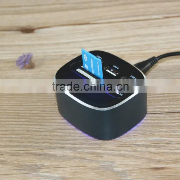 USB HUB TF MS M2 SD Card Reader With Led Light