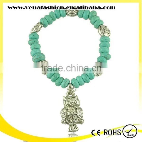 Owl Model Tibetan Silver Turquoise Bracelet, Antique Silver Bracelet photo-5