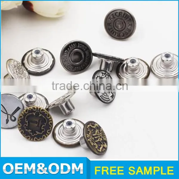 Brass Flat Metal Tack Button for Denim photo-3