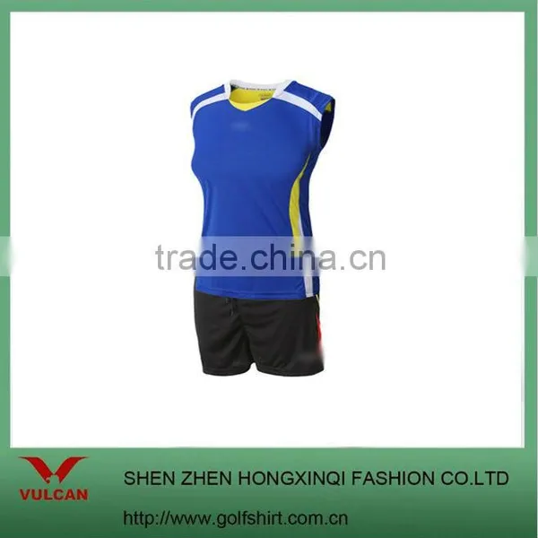 Women's Blue Color Dry Fit Material Sports Jersey Volleyball