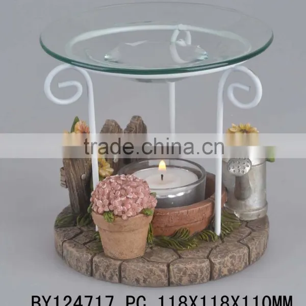 Oil Burner Resin Garden Scene photo-4