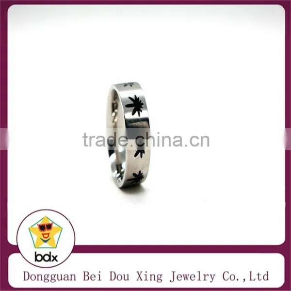 Fashion Personalized Custom Small Tree Stainless Steel Ring