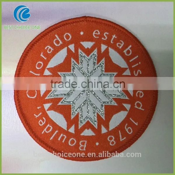 2016 Wholesale Cheap Custom Clothing Embroidered Woven Patch With Merrow Border photo-3