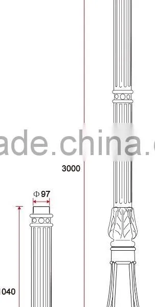 B033-1 Outdoor Sand Casting Aluminum Light Pole Casted photo-2