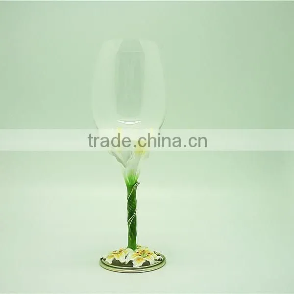 Iris Flower Design Wine Goblet photo-4