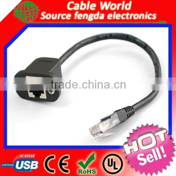 2015 NEW Cat5e RJ45 Male to Female Panel Mount Ethernet Network Cable With M3 Screw photo-3