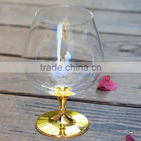 2016 New Design Clear Crystal 680ml Crystal Drinking Glass Gold Stem Drinking Glass Manufacturers China photo-5