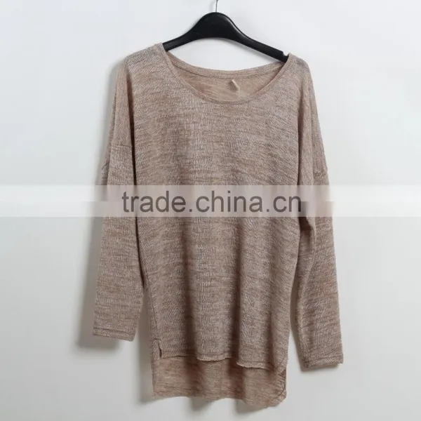 O-neck Softextile Shirt Woman t Shirt Oem Custom Shirt Brown Color Plus Size Cheap Price