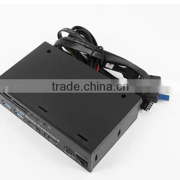 Black 5.25" Media Dashboard Front Panel PCI-E to USB 3.0 ESATA SATA Card Reader photo-5