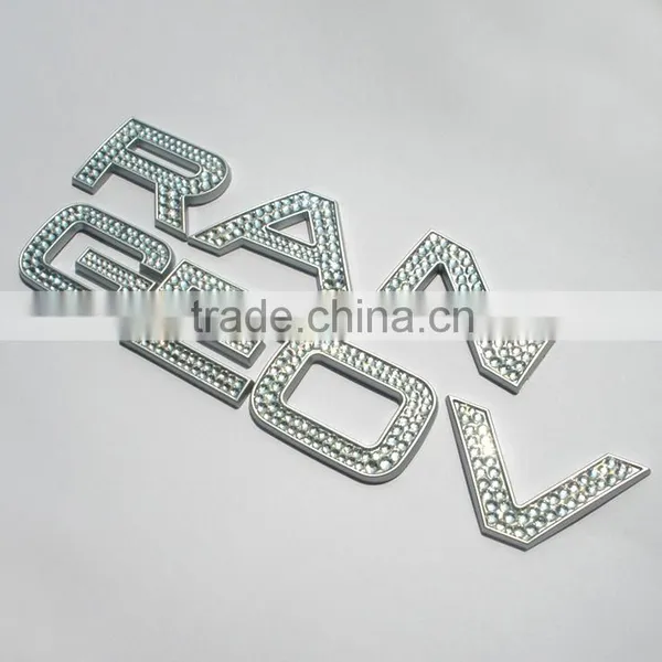 Luxury Chrome Car Emblem Ran Geov Diamante Letters photo-2