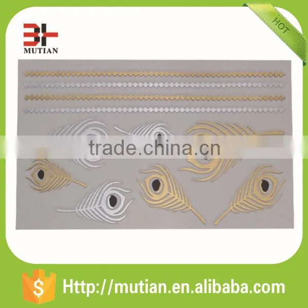 Metallic Temporary Gold Tattoo Sticker for Hands photo-6