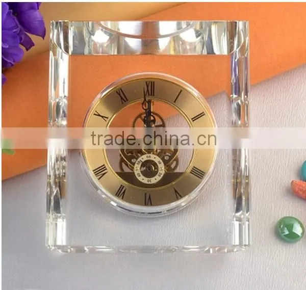 2016 Pretty Crystal Block Mini Wall Crystal Clock for House Decotation photo-2