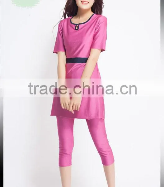 China Factory Wholesale 3 Colors Muslim Lady Sexy Full Cover Swimsuit Stock photo-6