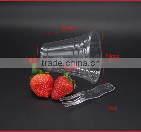 Disposable Plastic Cups PET Material 14Oz High Transparent photo-2