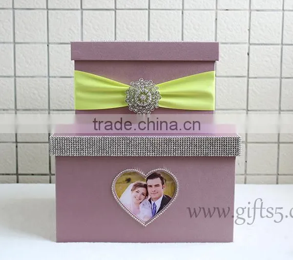 Elegant Wedding Box With Heart Shape Photo Frame Custom Made photo-2