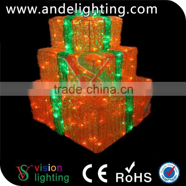 Giant Outdoor Present Box Motif Christmas Decoration Led Tree Light photo-3
