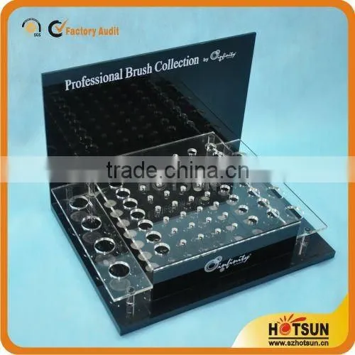 Fashionable High Clear Acrylic Holes Display Box With Black Bottom Wholesale