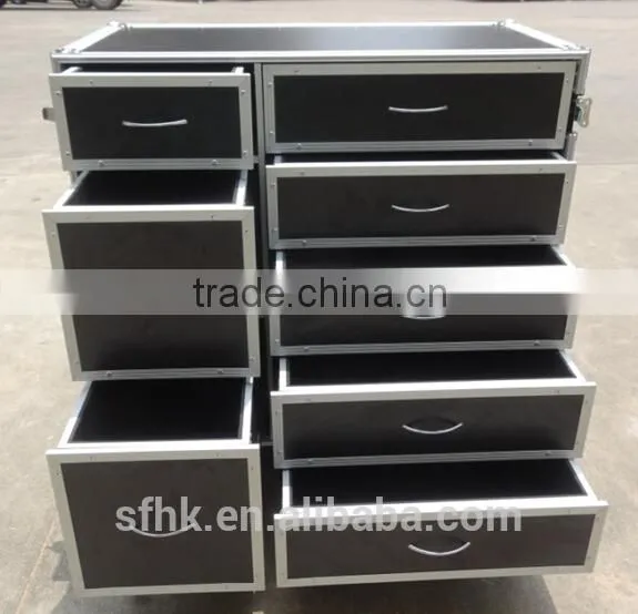 ATA Road Drawer Case With Side Desk and Flexiable Panel-- 8 Drawers,3x2U,3x3U,2x4U photo-2
