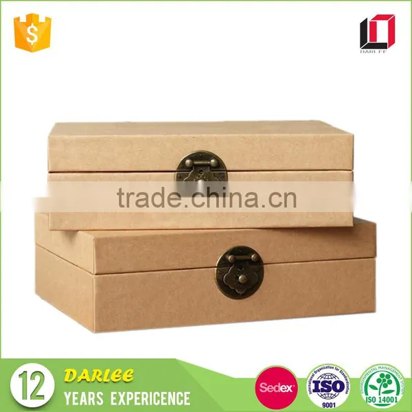 China Factory Custom Flip Lid Kraft Cardboard Gift Box With Metal Lock photo-6