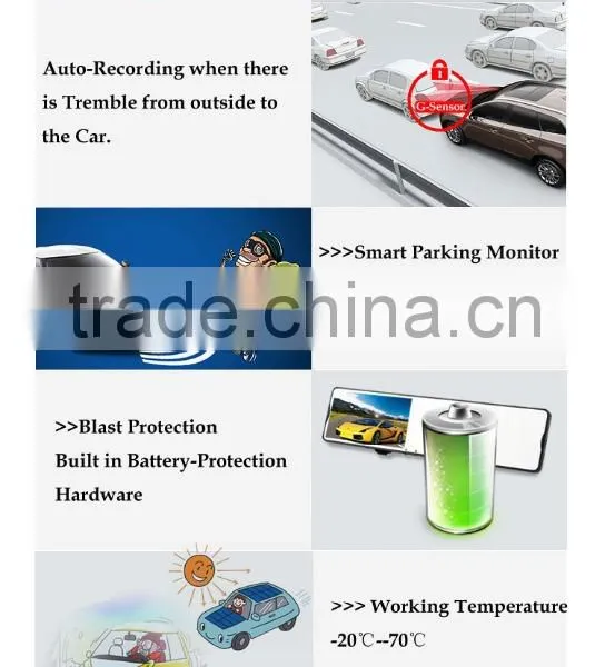 Free Shipping 140 Degree Car DVR Camera Video Recorder 4.3" TFT LCD Full HD 1080P Rearview Mirror Monitor Special 168 photo-2