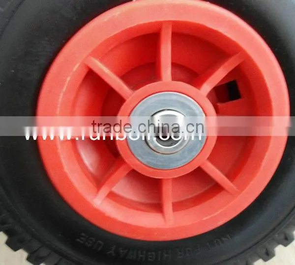 12" x 4.00-4 Pneumatic Air Wheels Tyre With Red Plastic Rim Ball Bearing 20mm photo-4