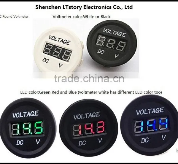 DC Waterproof Round Voltmeter Digital Only for Car and Motorcycle photo-2