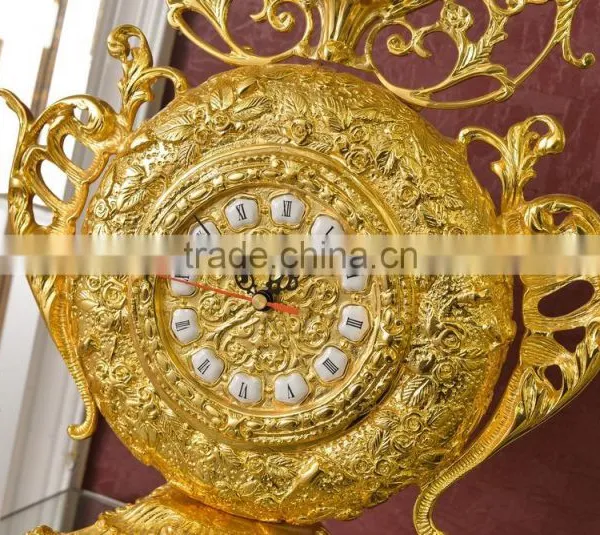 Royal Angel Handing Crown Table Clock, Luxury 24K Gold Plated Table Clock, Marble Base Table Clock photo-5