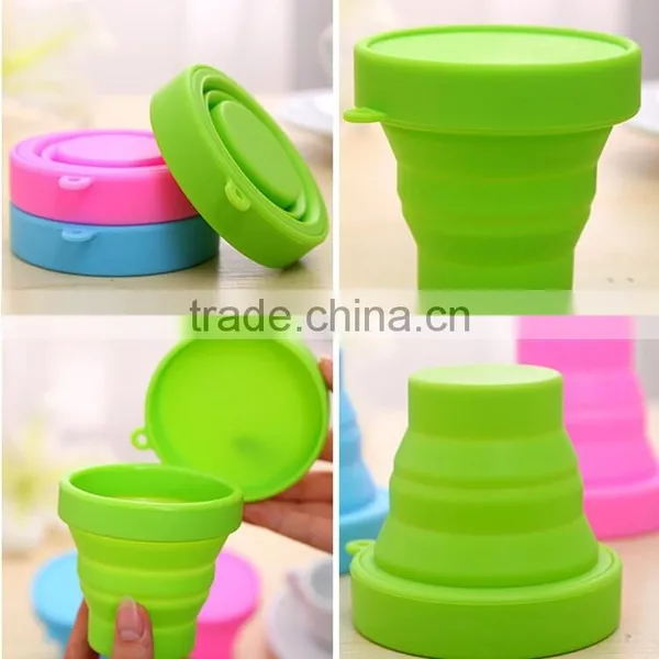 Fashion Heat-resistant Silicone Foldable Cup/ Silicone Collapsible Custom Foldable Cup/portable Silicone Cup photo-2