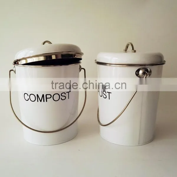 Indoor Powder-coated Steel Compost Food Waste Recycling Caddy Bin Metal Compost Bucket photo-5