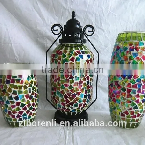 Table Decor Beautiful Mosaic Anniversary Glass Vase photo-3