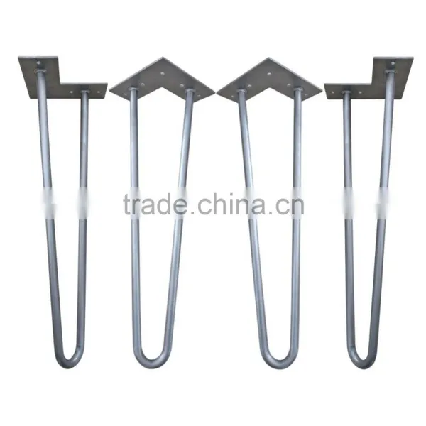 16 Inch Set of Four Steel Hairpin Table Legs for End Tables photo-2