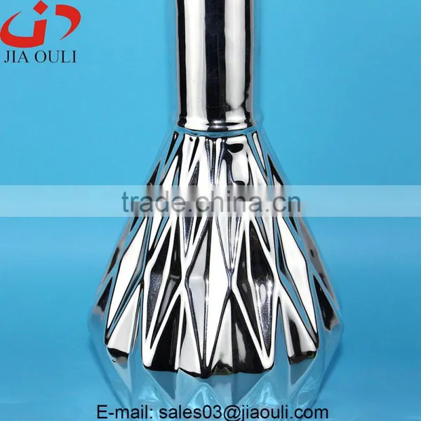 Quality Plating Silver Ceramic Flower Vases for Home Decor photo-4