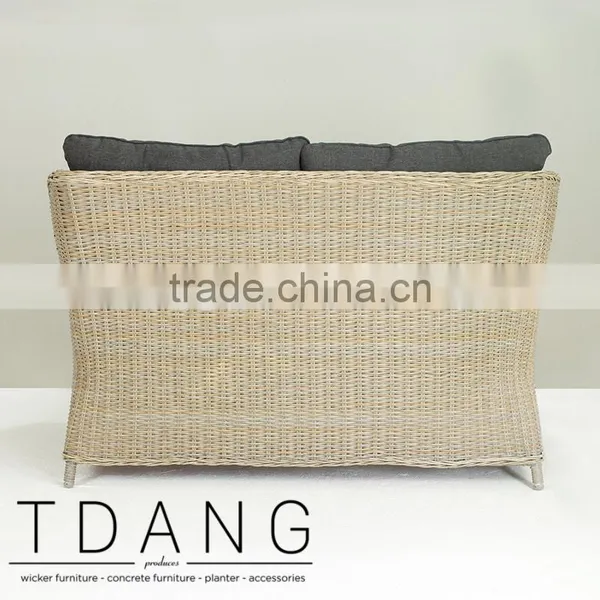 Driago Wicker Sofa- Outdoor Rattan Bench- Patio Brown Wicker Bench photo-4