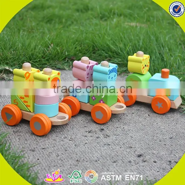 Wholesale Hot Baby Wooden Train Blocks Toy Diy Creative Kids Wooden Train Blocks Toy W04A067 photo-5
