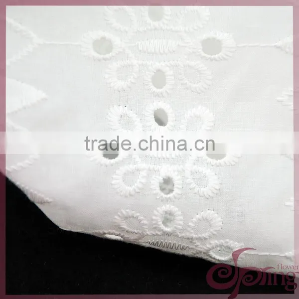 Elegant White Cut Work Cotton Lace Fabric,cotton Embroidery Fabric for Dress photo-5
