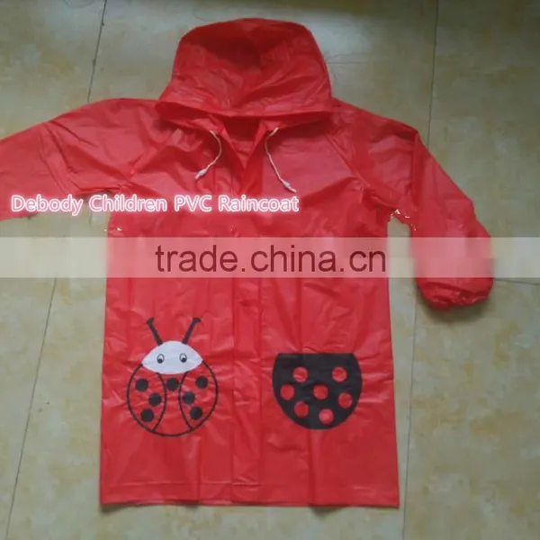 Kids PVC Red Cartoon Raincoat for School and Kindergarten photo-2