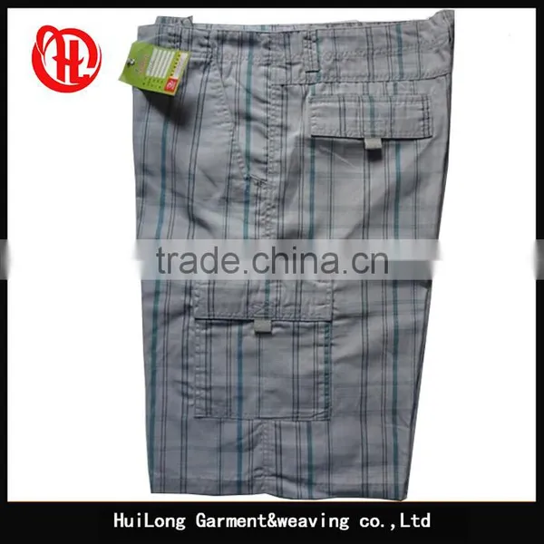 Manufacture Plaid Coated Pattern Breathable Men Pocket Shorts photo-3