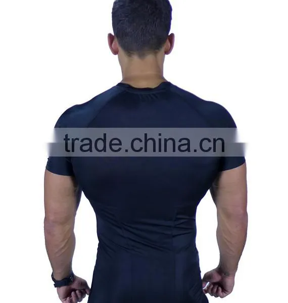 Muscle Tee Shirts Stretch Cotton t Shirt Plain Blank T-shirt photo-2