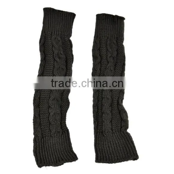 Women Arm Warmer Knitting Wool Fingerless Long Gloves Leisure Korean Glove 7869 photo-4