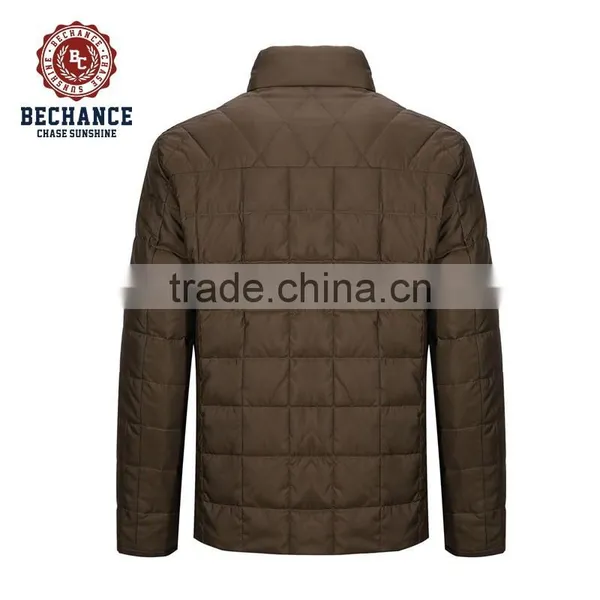 H1036 Mens Fashion Stand Collar Jacket Quilted Down Coat Winter Clothing photo-2