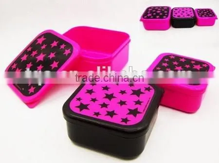3PCS Square Lunchbox Bento Box Set /storage Box photo-3