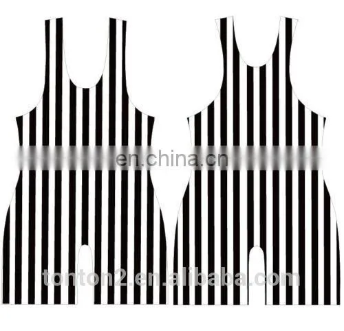 Striped Sublimation Blank Wrestling Singlets 5xl photo-5