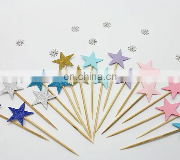 Gold Glitter Stars Cupcake Topper Birthday Party Cake Decorations photo-6