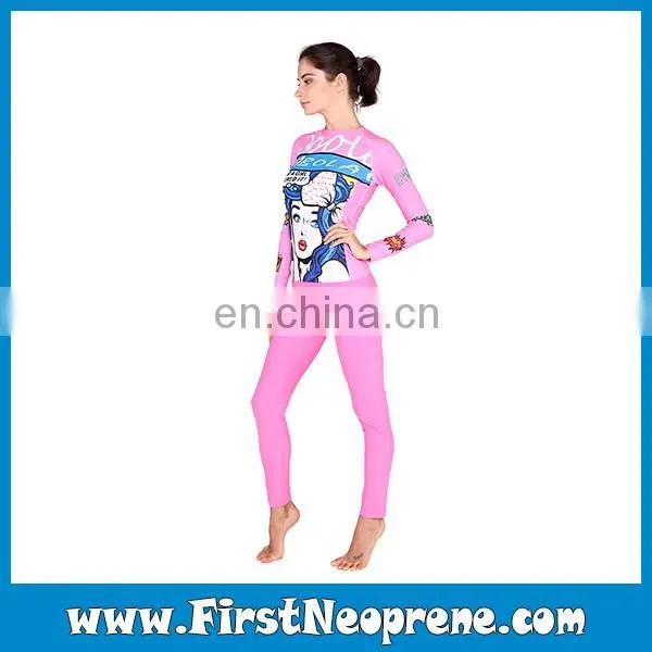 Pink Color Beautiful Scrawl Cheapest Juniors Rashguard photo-6