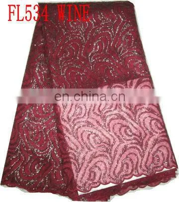 High Quality African French Lace/organza Lace/sequin Lace (FL534) photo-5