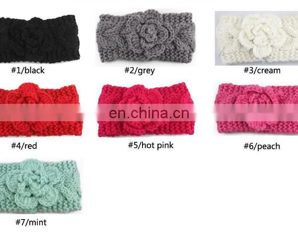 Winter New Fashion Knitted Camellia Twist Braided Baby Warm Hairband Children Kids Hair Accessories photo-6